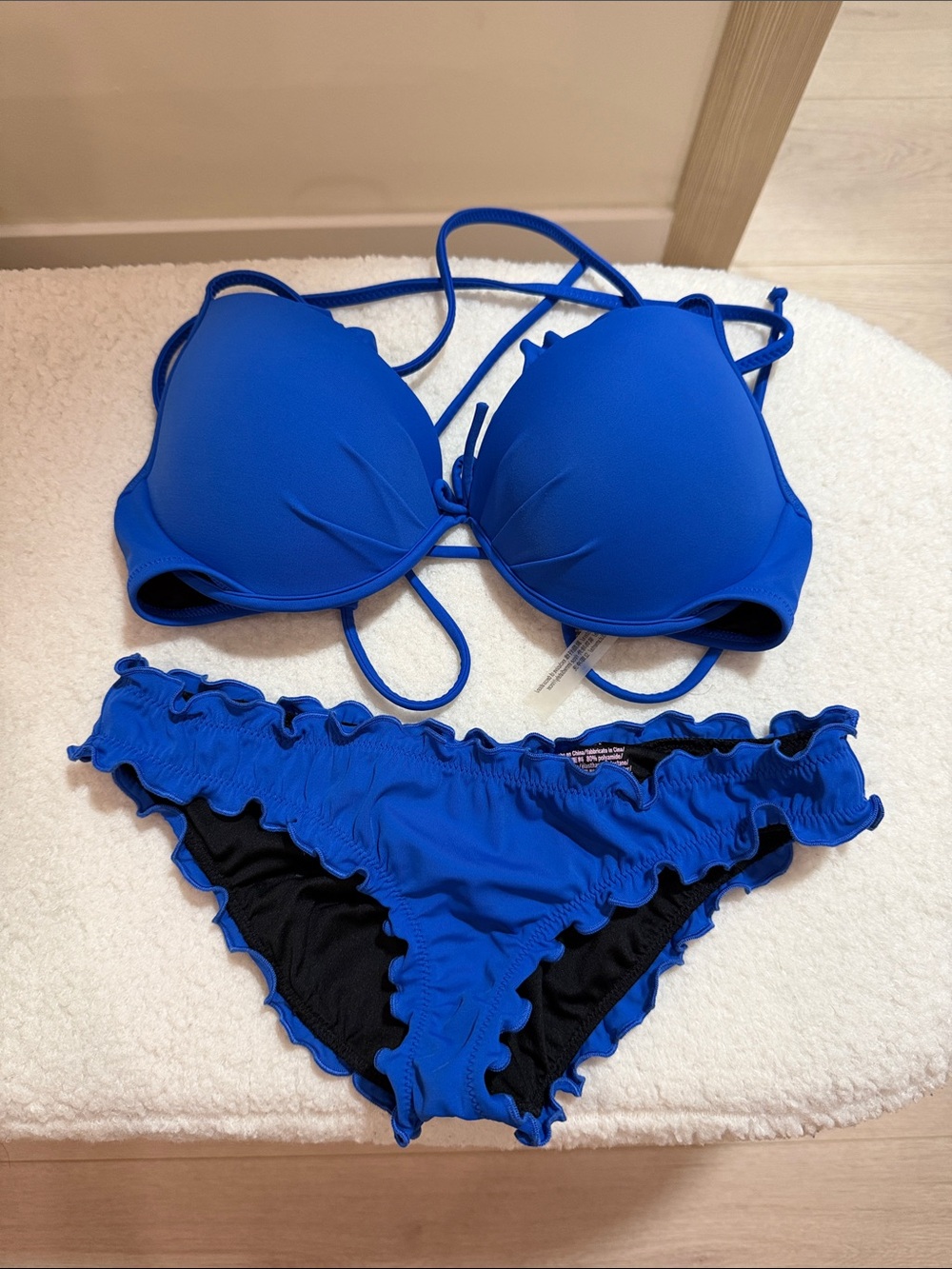 Victoria’s Secret Ruffle Bikini Set in Cobalt Blue